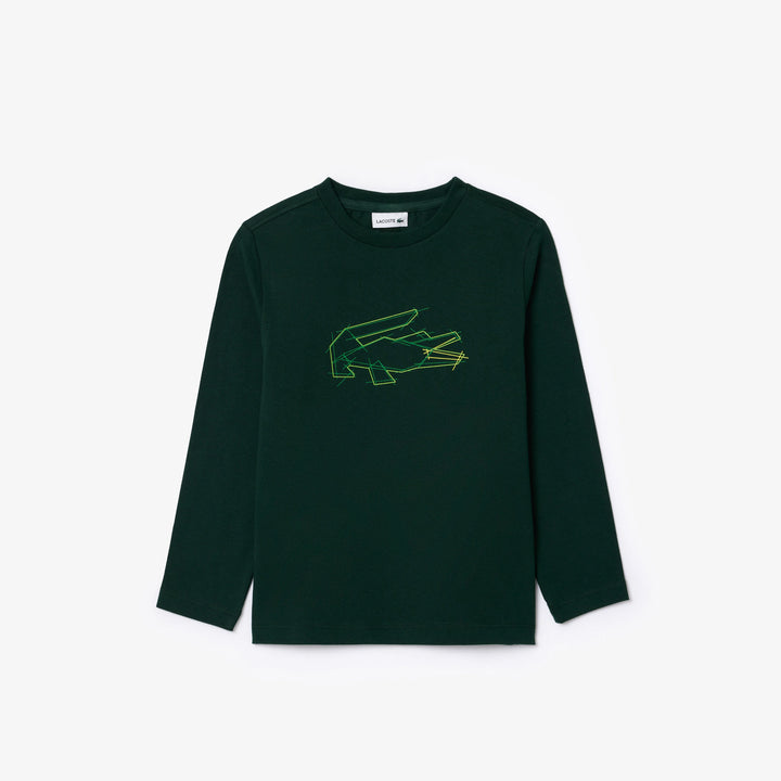 Lacoste Kids' Heavy Cotton Crocodile Graphic T-Shirt