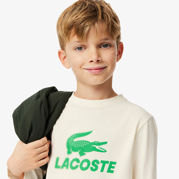 Lacoste Kids' Crocodile Print Cotton T-Shirt