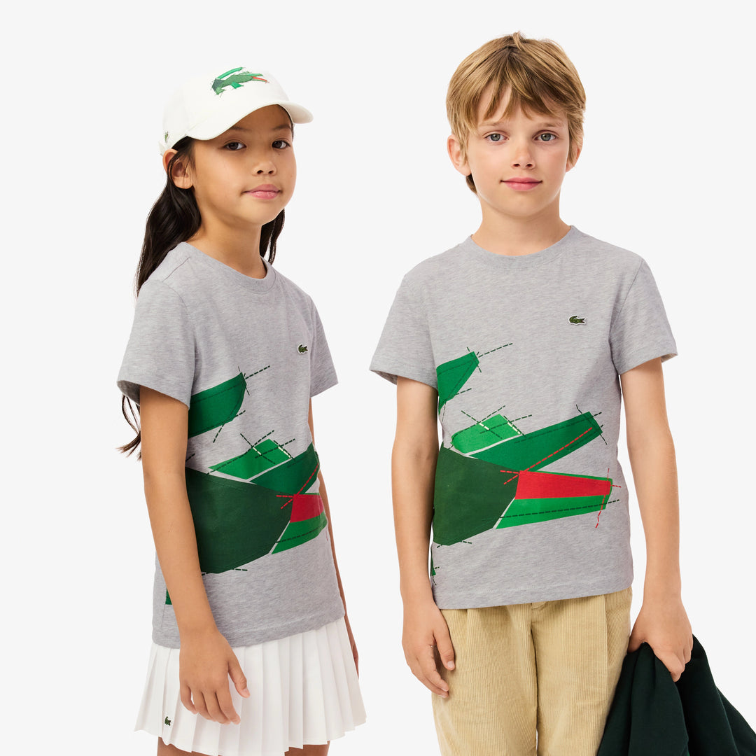 Lacoste Kids' Crocodile Graphic Cotton T-Shirt