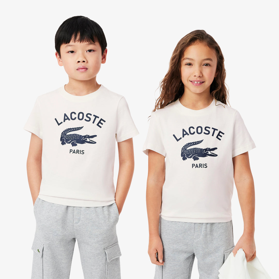 Lacoste Kids' Signature Print Cotton T-Shirt