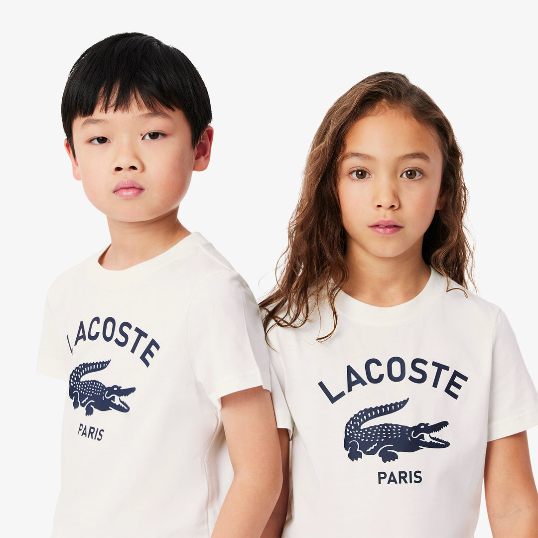 Lacoste Kids' Signature Print Cotton T-Shirt