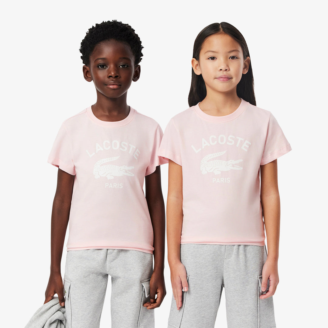 Lacoste Kids' Signature Print Cotton T-Shirt