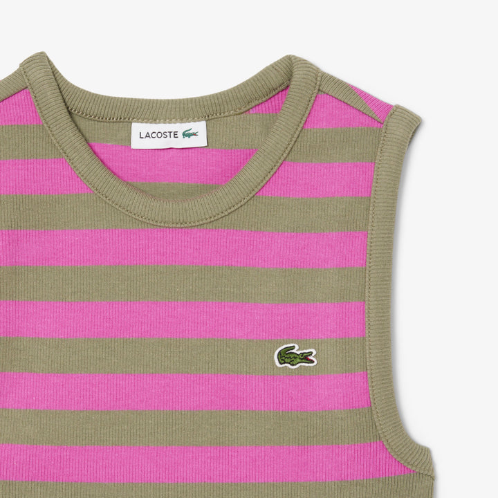 Lacoste Kids' Striped Rib Tank Top