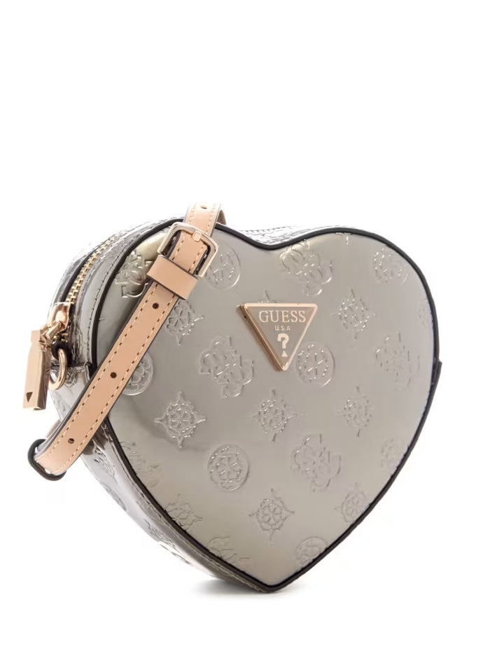 Guess Arnela Debossed Logo Mini Heart Bag