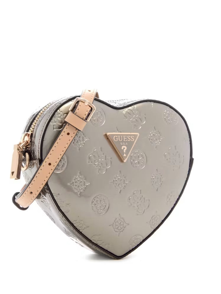 Guess Arnela Debossed Logo Mini Heart Bag