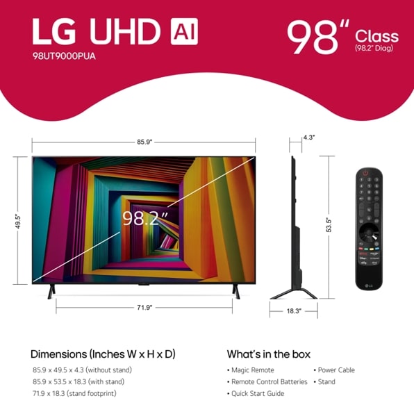 LG 98 Inch Class UHD Series 4K UHD Smart TV 2024