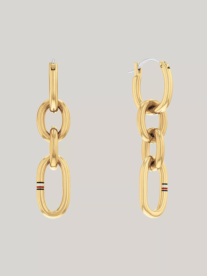 Tommy Hilfiger Mixed Chain Link Gold-Tone Earring
