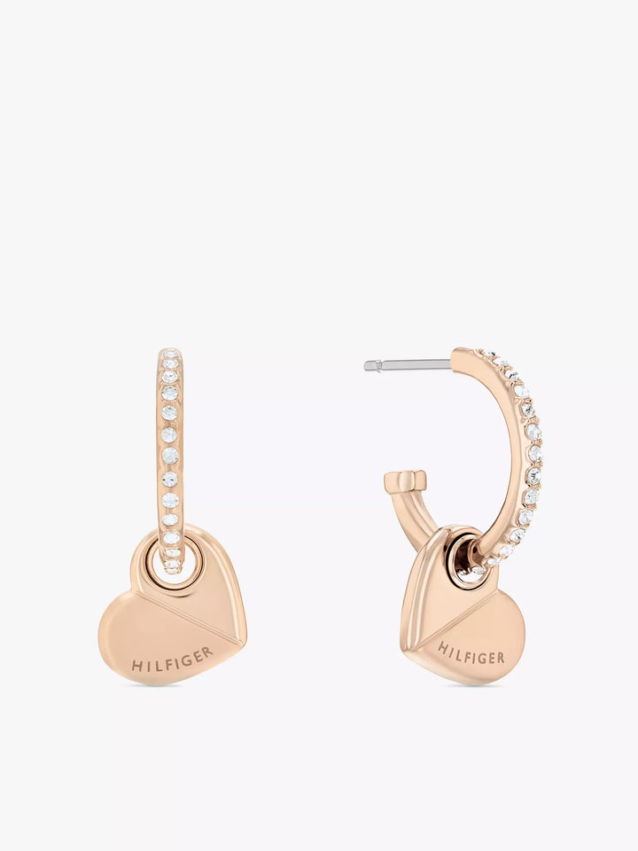 Tommy Hilfiger Carnation Gold-Plated Heart Earring