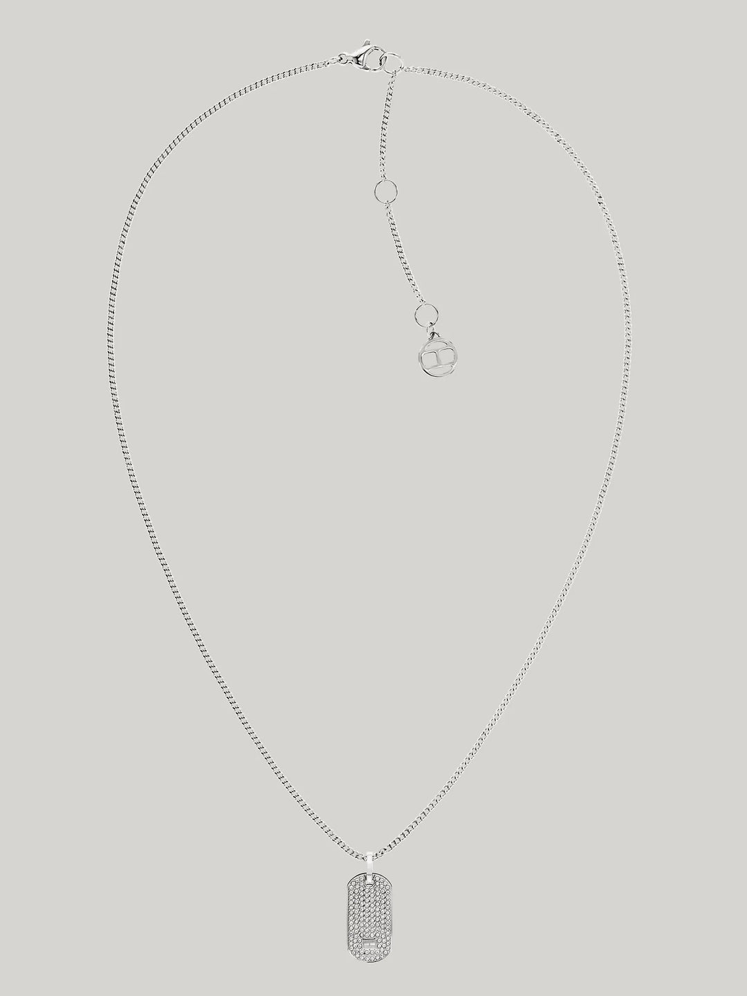 Tommy Hilfiger Crystal Accent Dog Tag Necklace