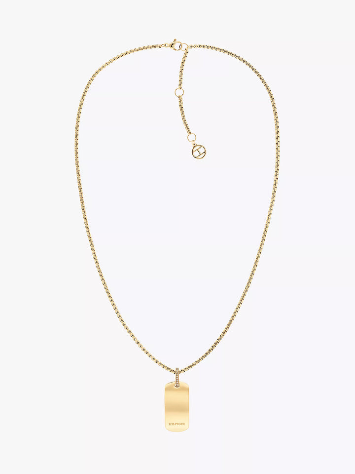 Tommy Hilfiger Gold-Tone Dog Tag Necklace