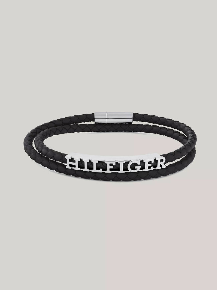 Tommy Hilfiger Leather Braided Double Bracelet