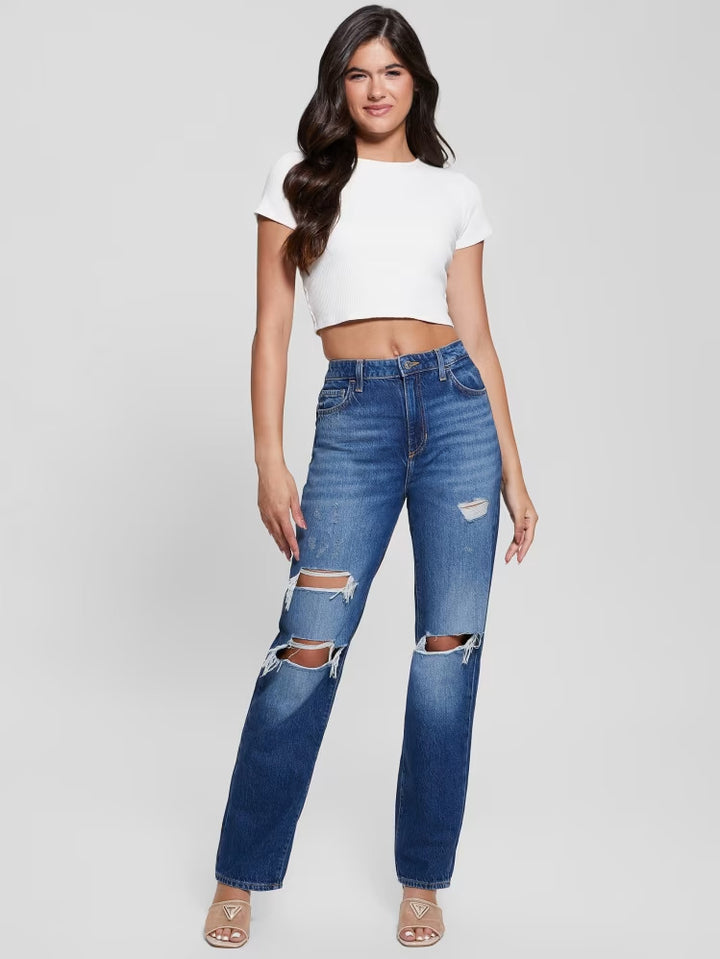 Guess Eco Relaxed Straight Destroyed Jeans
