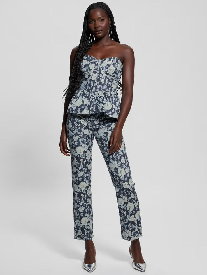 Guess Girly Floral Print Denim Pants