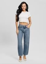 Guess Eco High-Rise Barrel Leg Denim Jeans