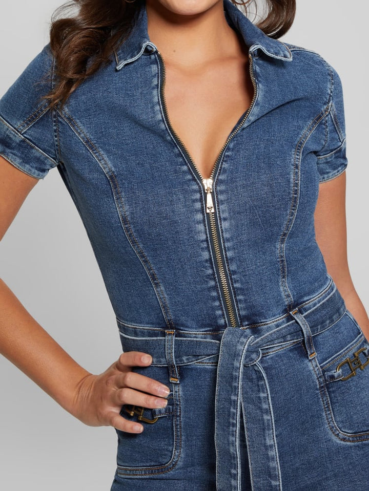 Guess Eco Deana Belted Denim Romper