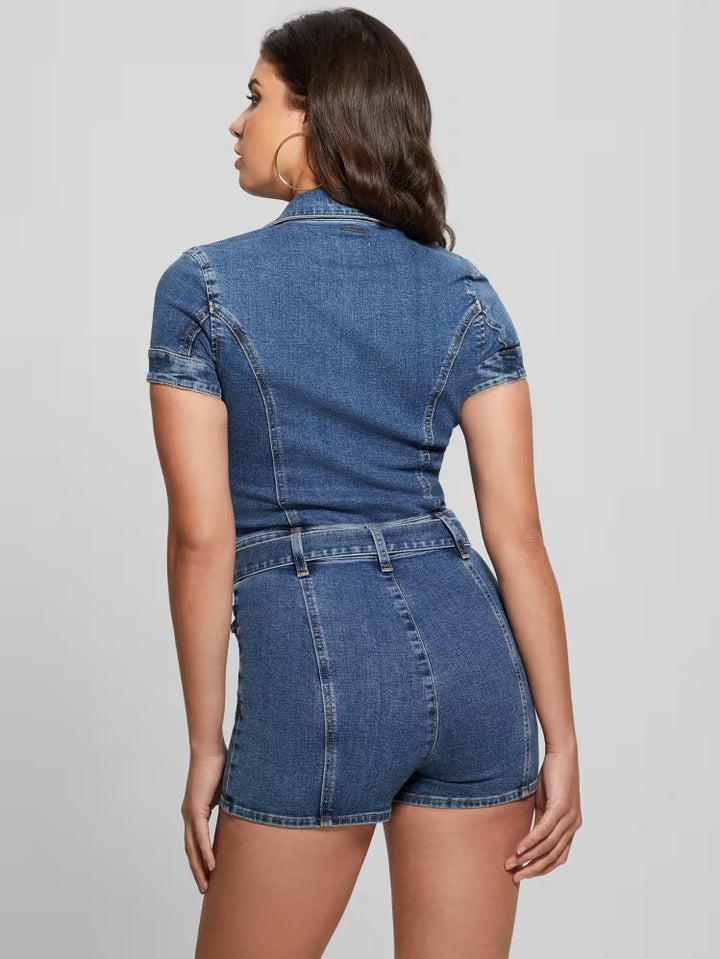 Guess Eco Deana Belted Denim Romper