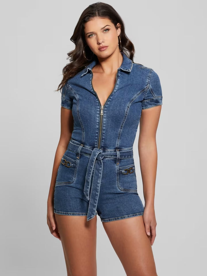 Guess Eco Deana Belted Denim Romper