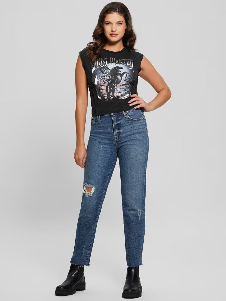Guess Eco Black Stallion Corset Tee