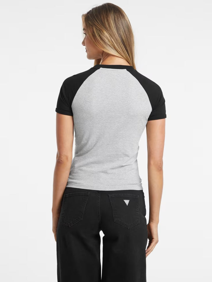 Guess Slim Crest Logo Raglan Tee