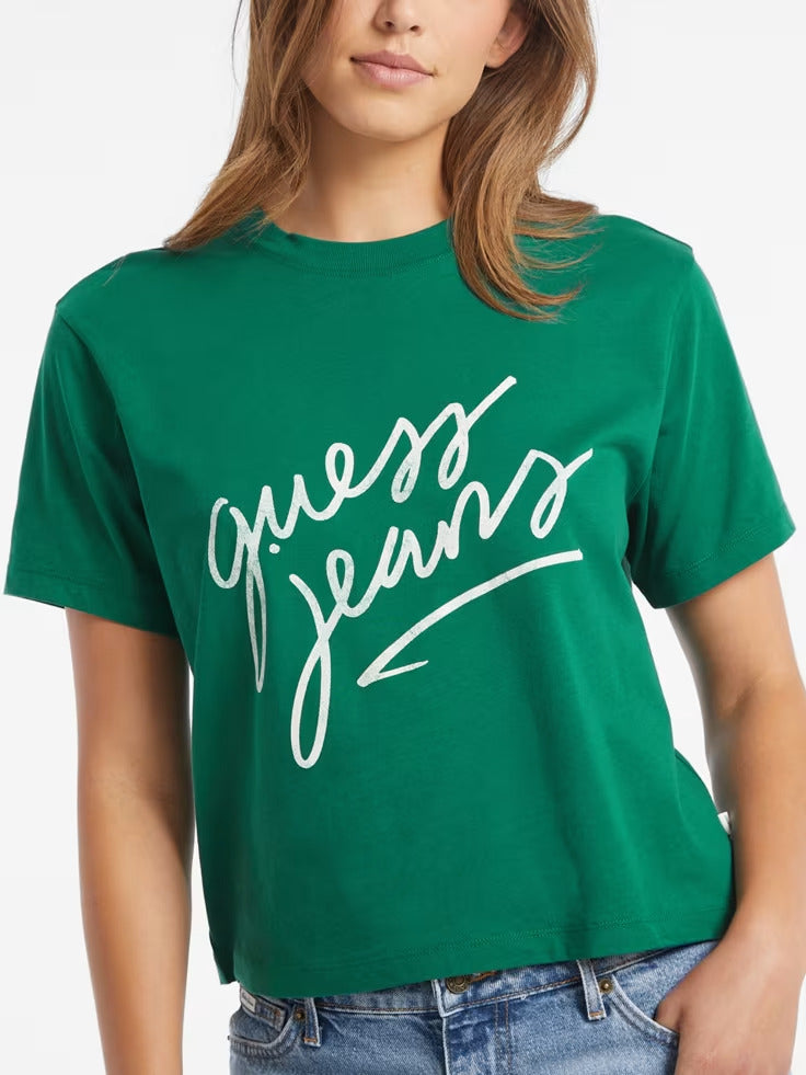 Guess Boxy Italic Logo Tee