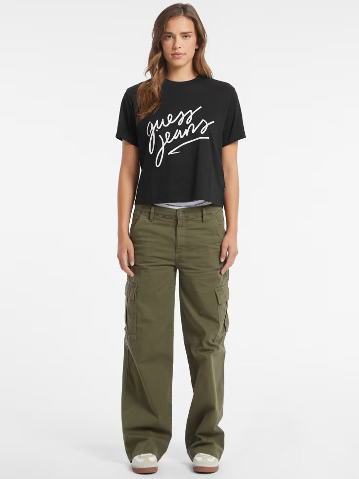Guess Boxy Italic Logo Tee