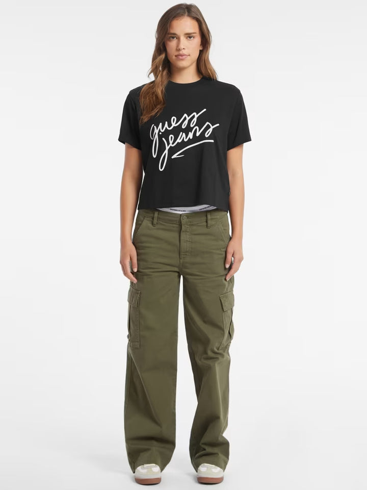 Guess Boxy Italic Logo Tee