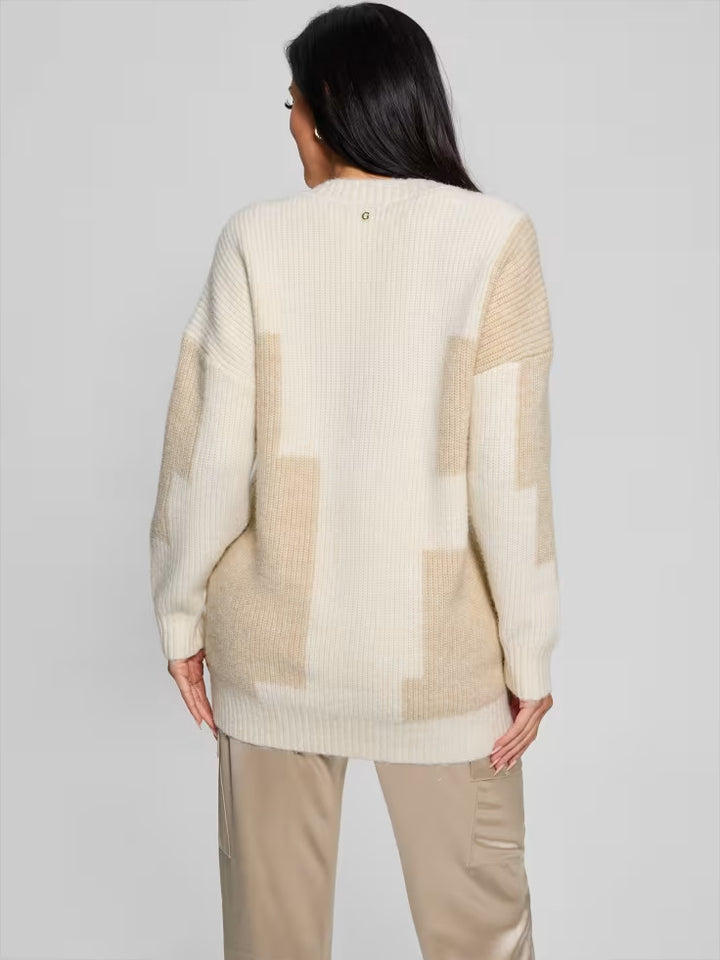 Guess Intarsia Color-Block Sweater