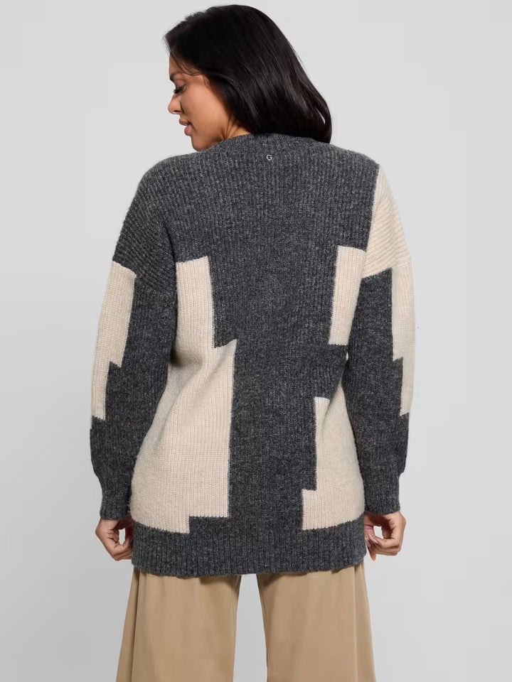 Guess Intarsia Color-Block Sweater