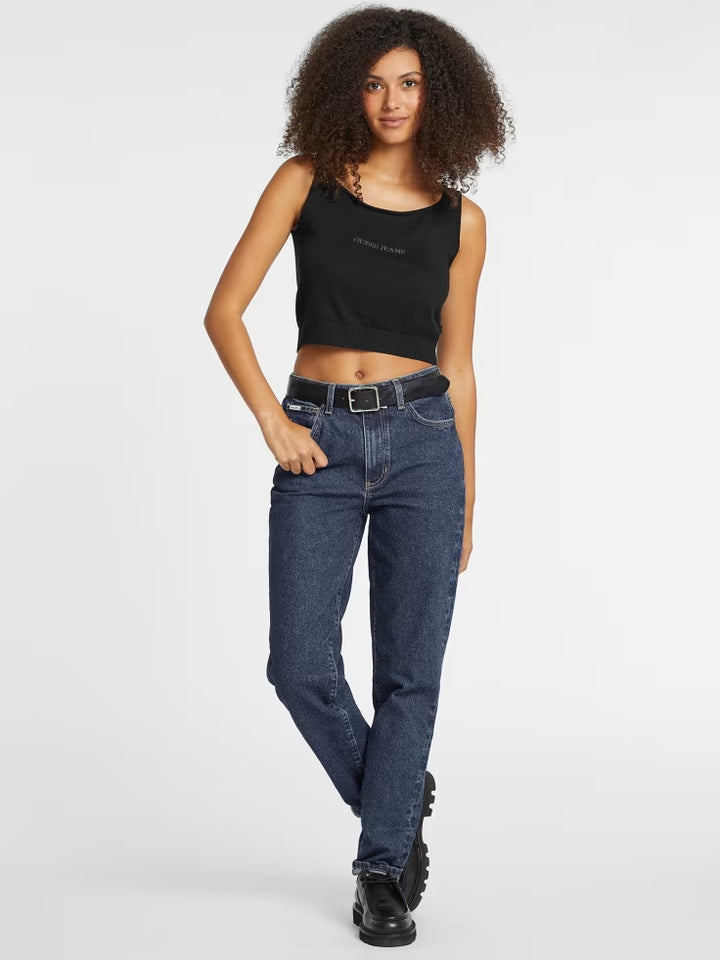 Guess Silk and Wool-Blend Scoop Logo Sweater Tank