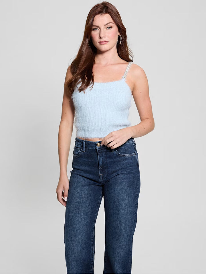 Guess Keyla Fuzzy Sweater Crop Cami