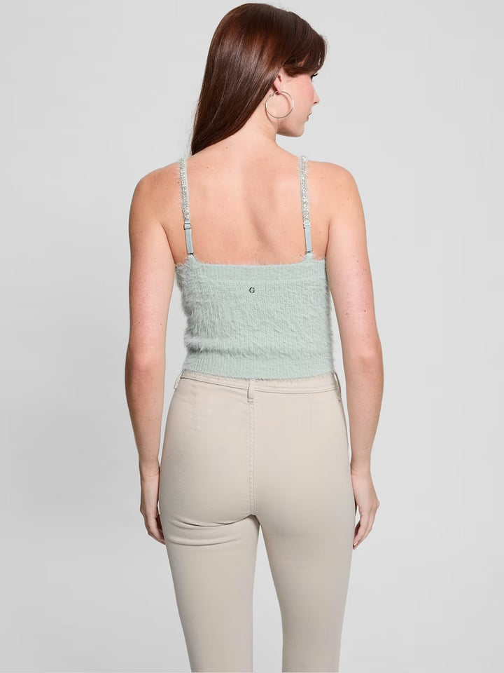 Guess Keyla Fuzzy Sweater Crop Cami