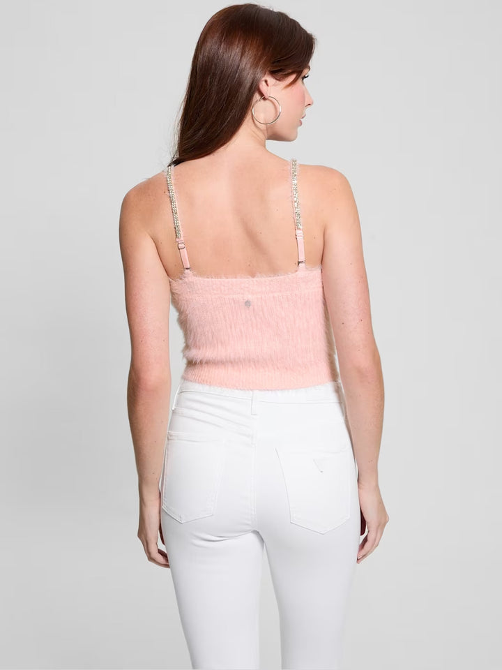 Guess Keyla Fuzzy Sweater Crop Cami