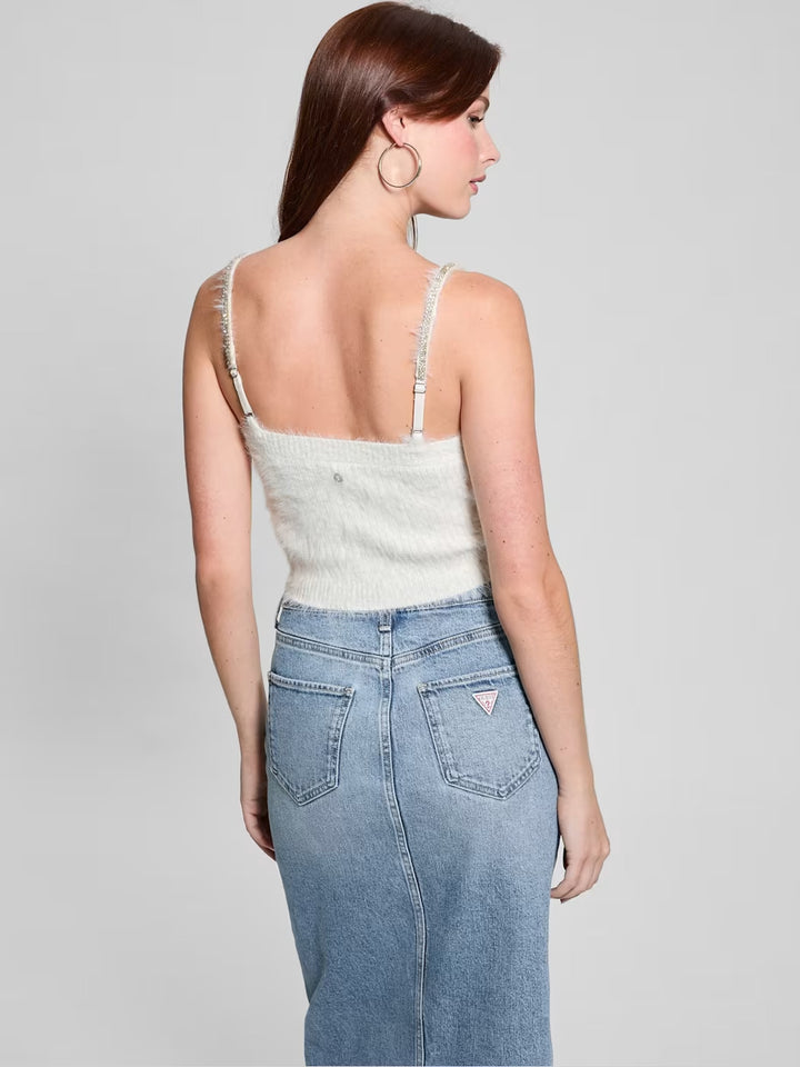 Guess Keyla Fuzzy Sweater Crop Cami