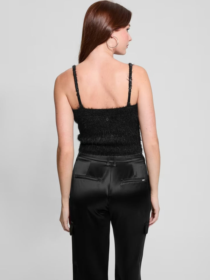 Guess Keyla Fuzzy Sweater Crop Cami