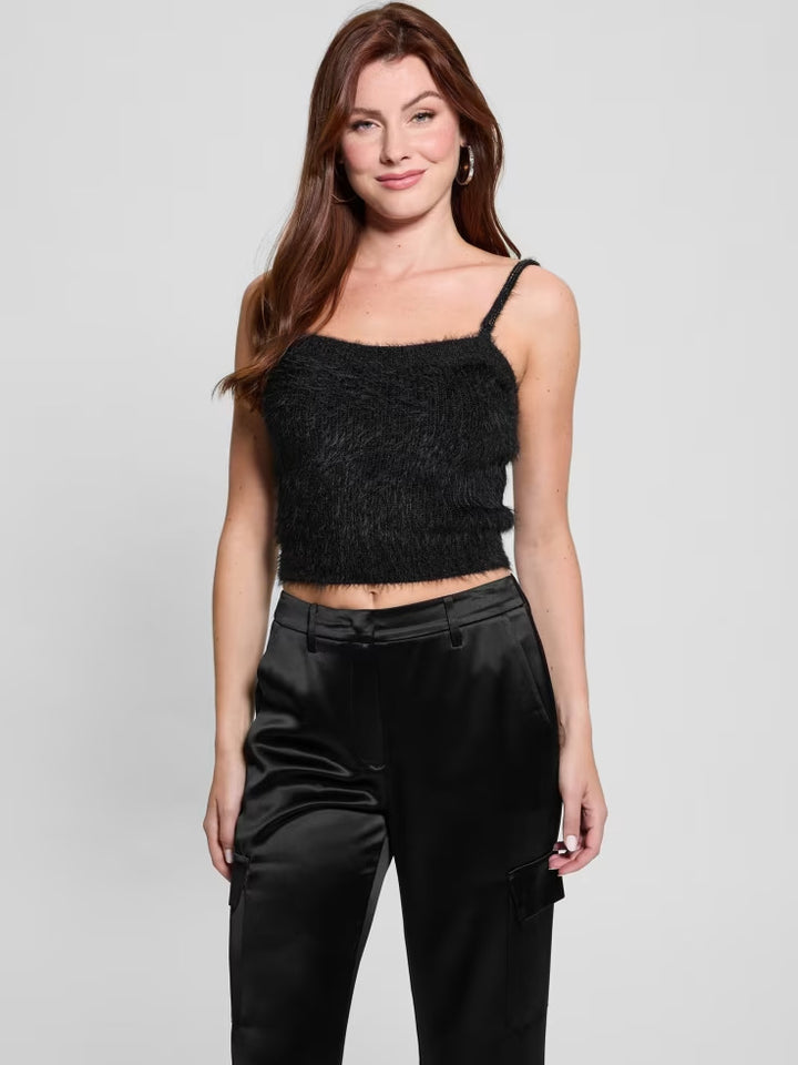 Guess Keyla Fuzzy Sweater Crop Cami