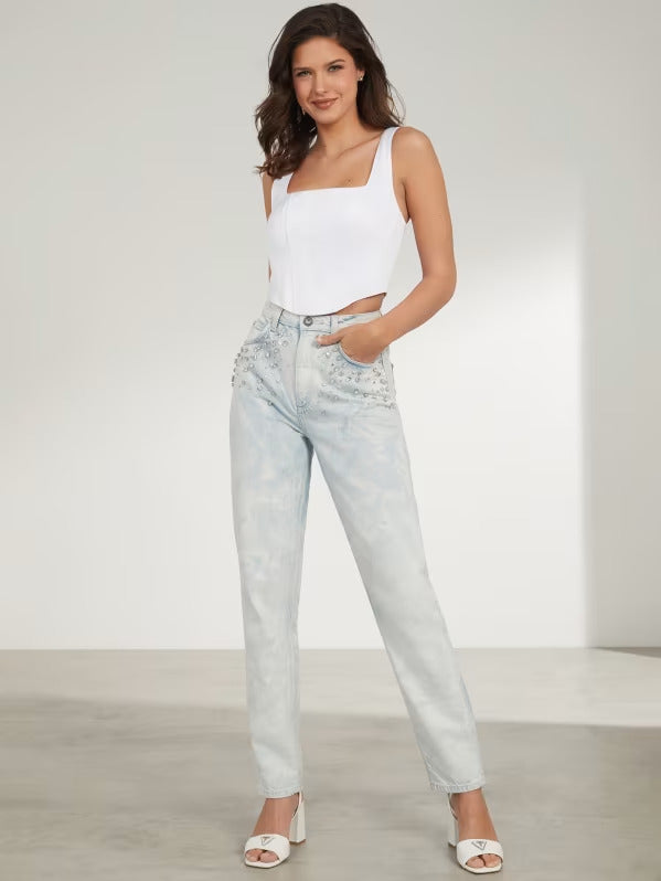 Guess Mom Rhinestone Jeans