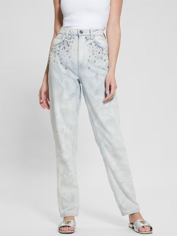 Guess Mom Rhinestone Jeans