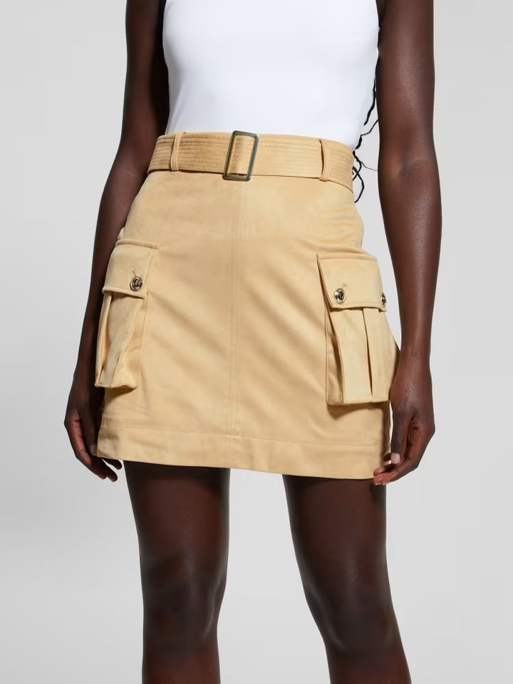 Guess Primrose Faux-Suede Cargo Skirt