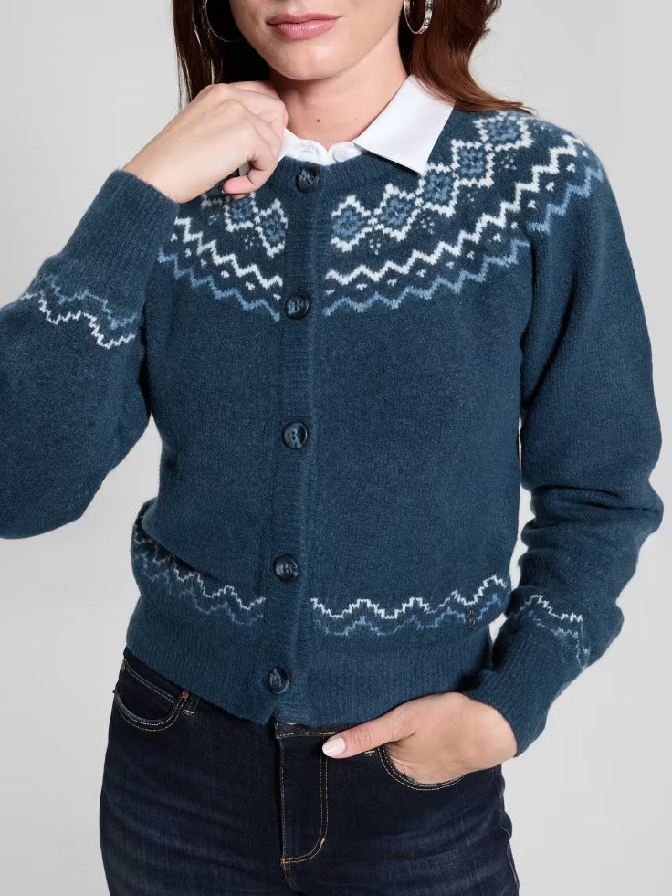 Guess Crop Wool-Blend Cardigan