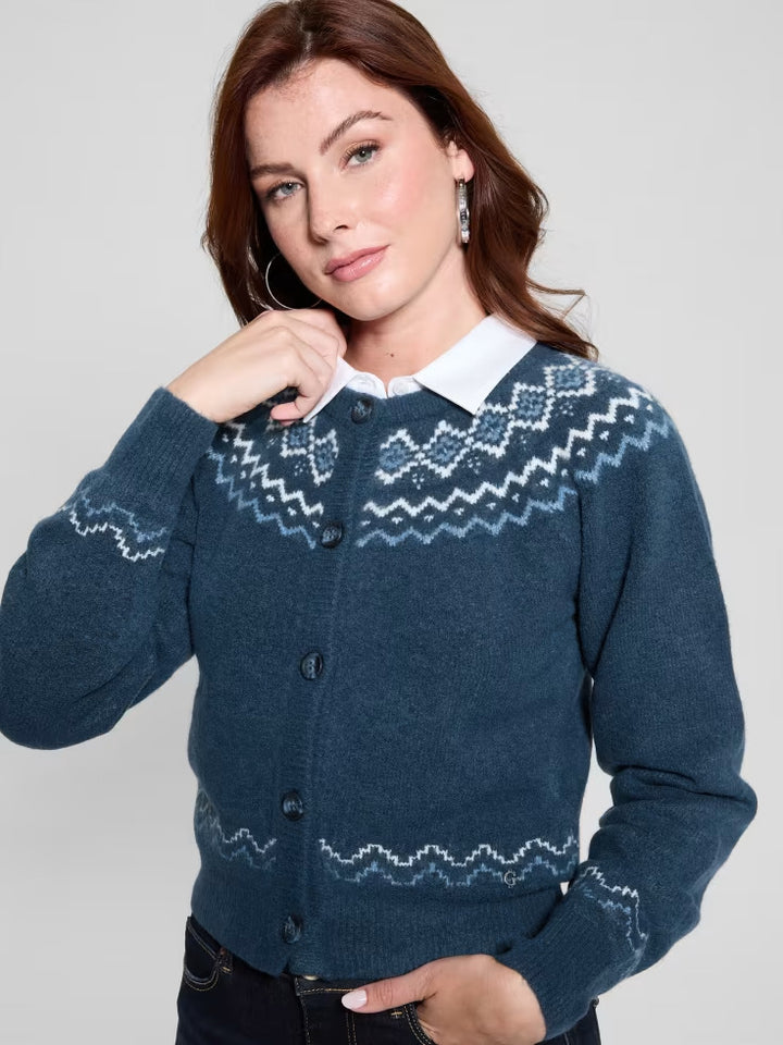 Guess Crop Wool-Blend Cardigan