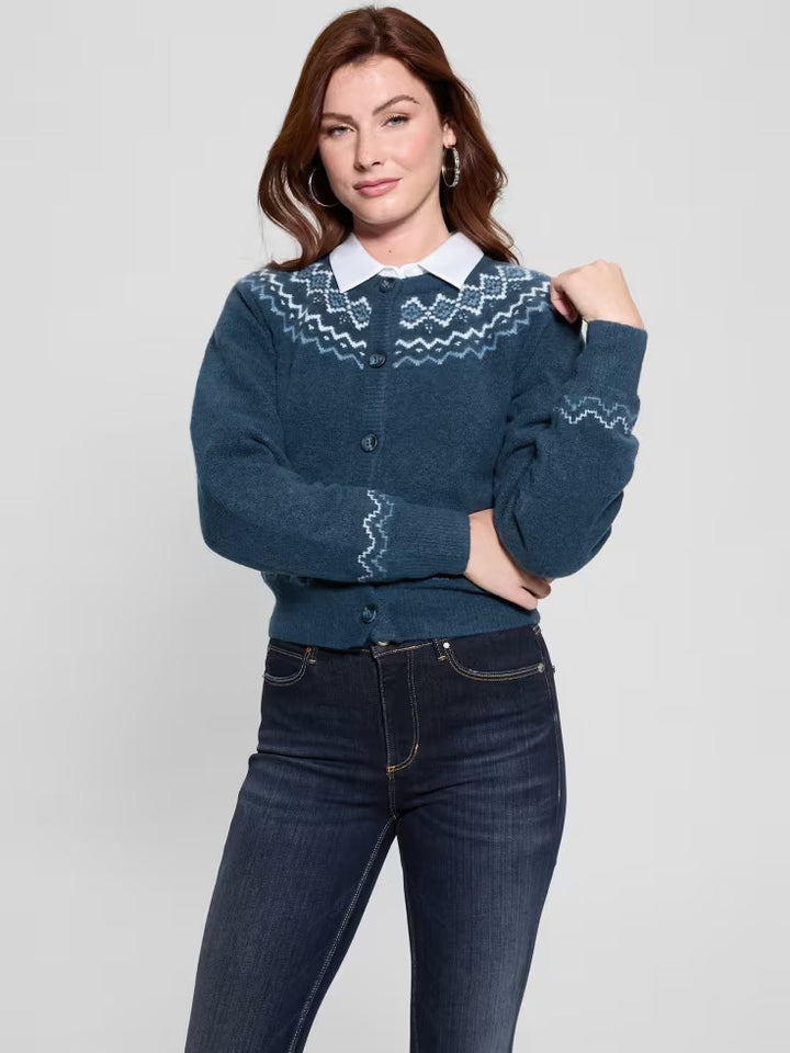 Guess Crop Wool-Blend Cardigan