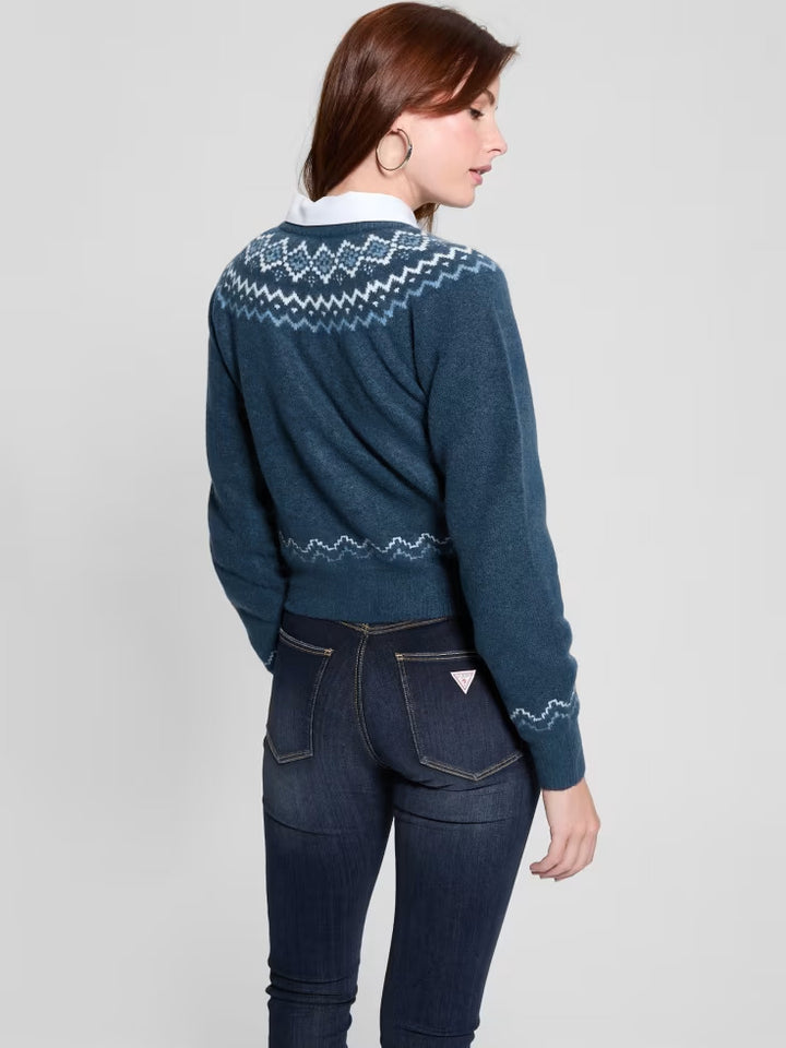 Guess Crop Wool-Blend Cardigan