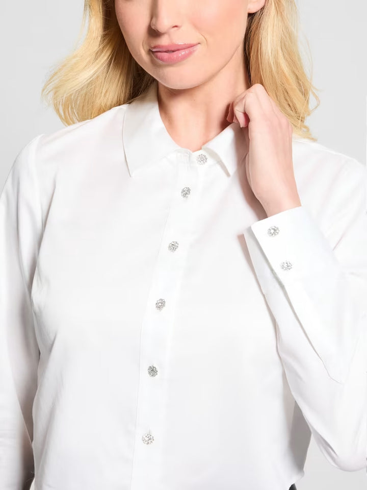 Guess Sami Cropped Button-Up Top