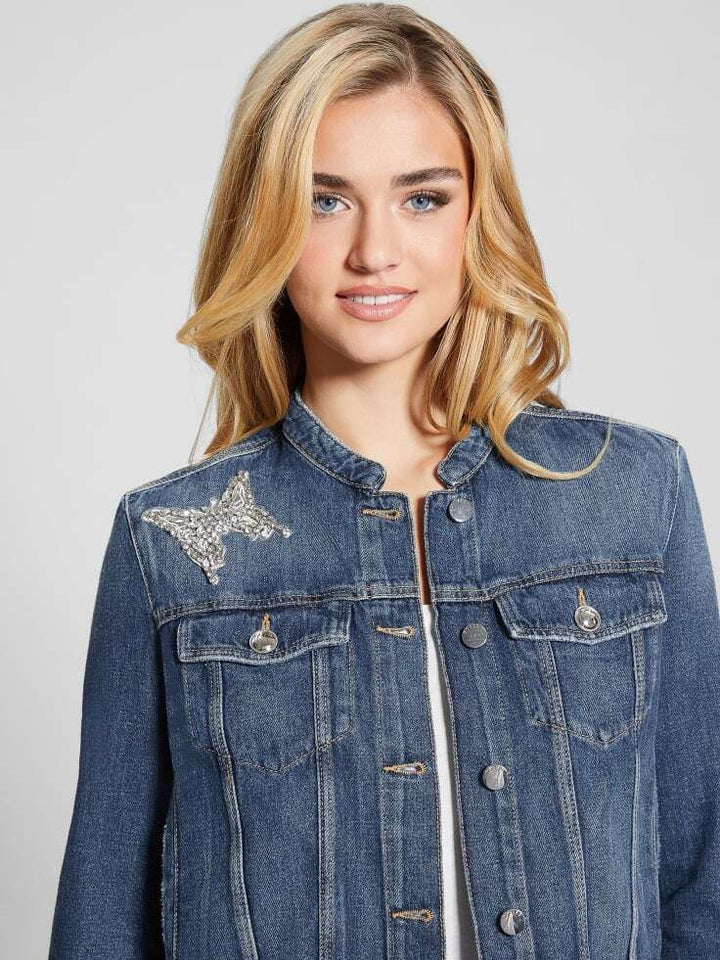 Guess Eco Delya Butterfly Denim Jacket