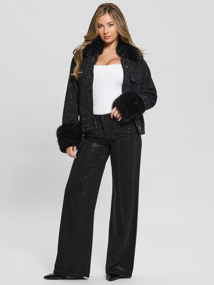 Guess Rhinestone Sexy Palazzo Pants