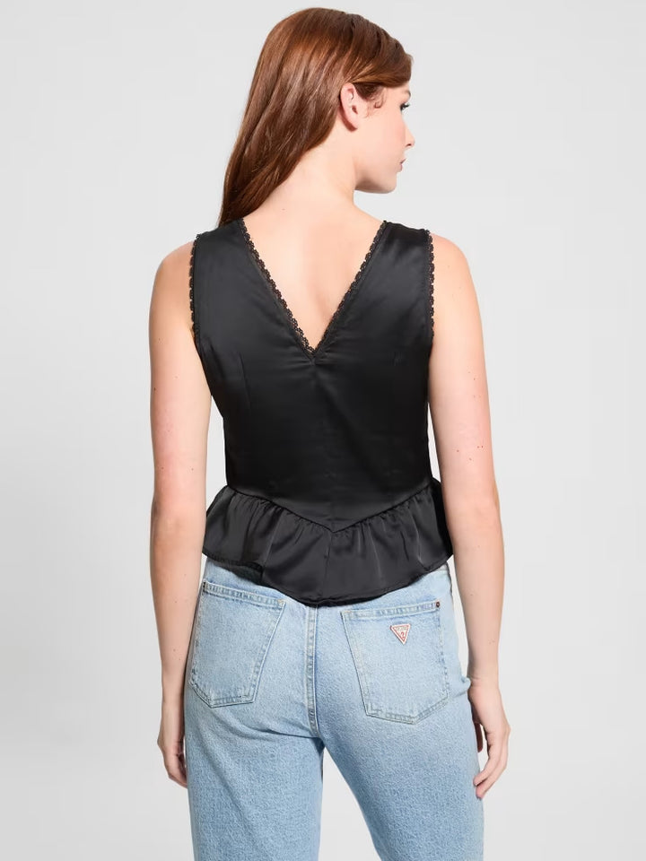 Guess Eco Gia Satin Lace Top