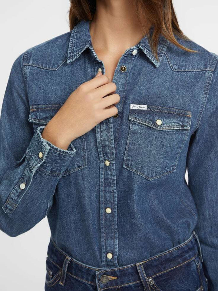 Guess Slim Long-Sleeve Denim Shirt
