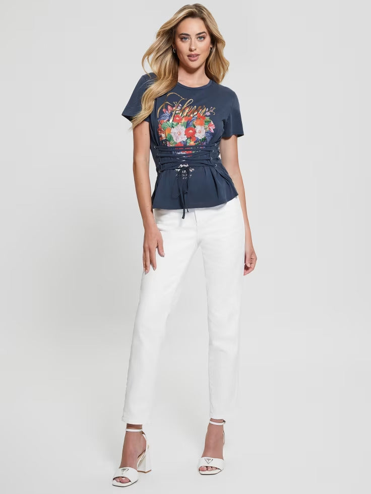 Guess Eco Fleur Lace-Up Tee