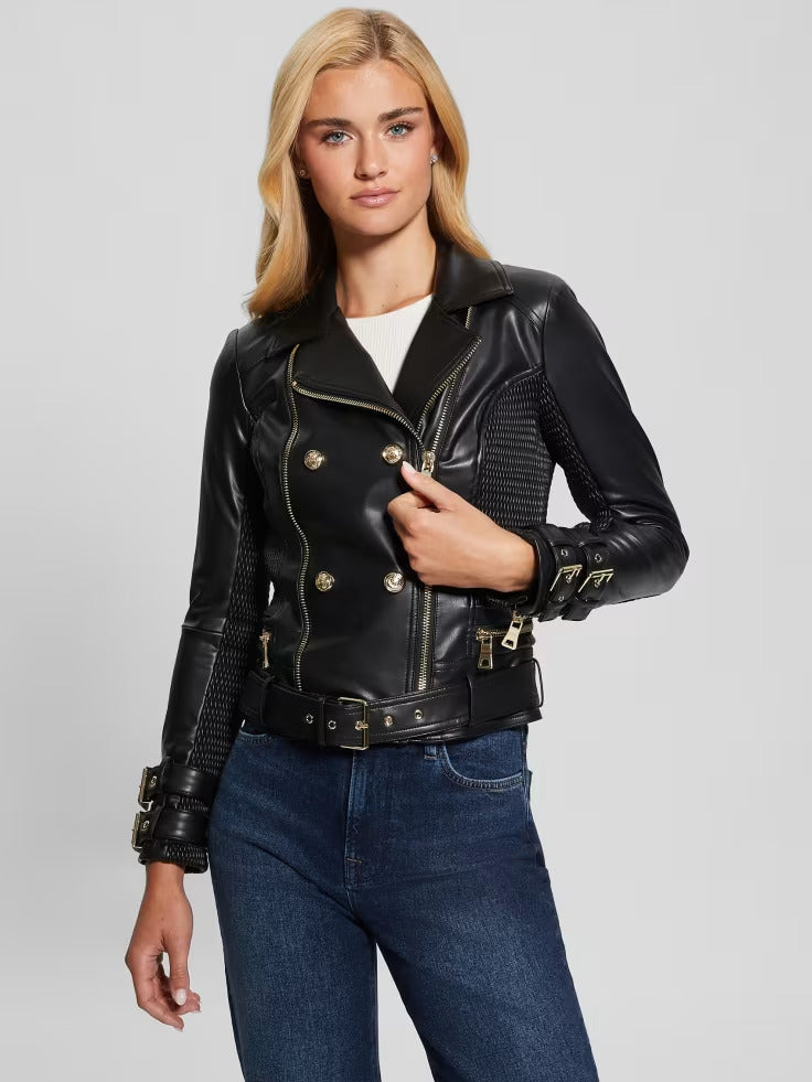 Guess Myla Faux-Leather Moto Jacket