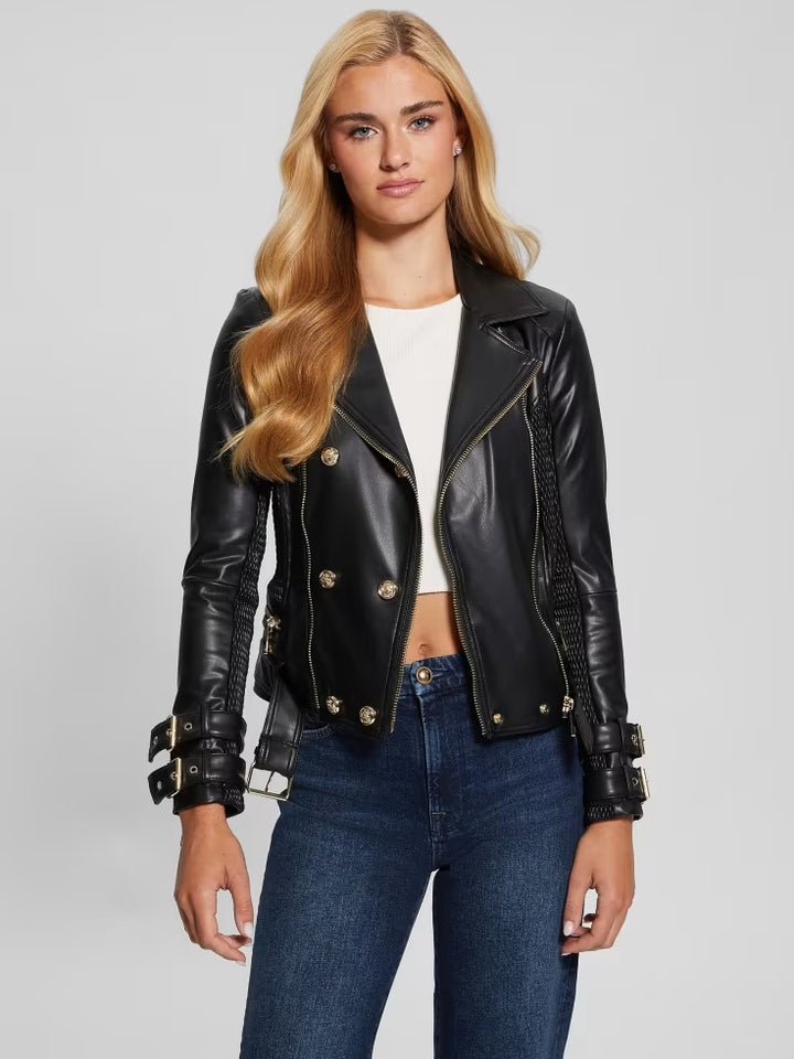 Guess Myla Faux-Leather Moto Jacket
